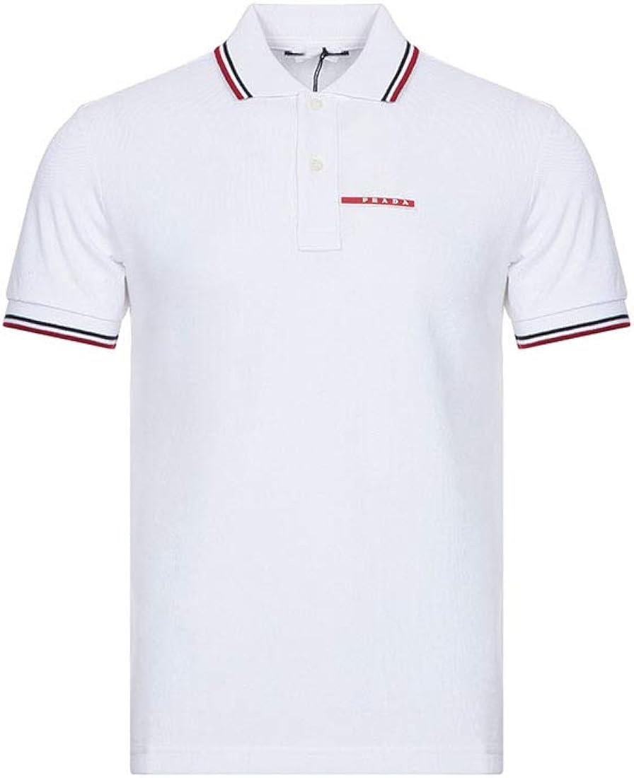 Prada White Cotton Polo Shirt for Men