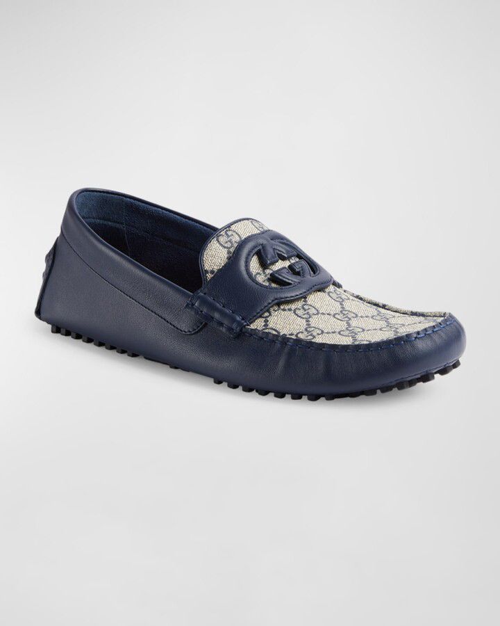 Gucci Brown Interlocking G Driver Loafers