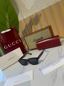 GUCCI 0340 Black Green Web Stripe Polarized Sunglasses