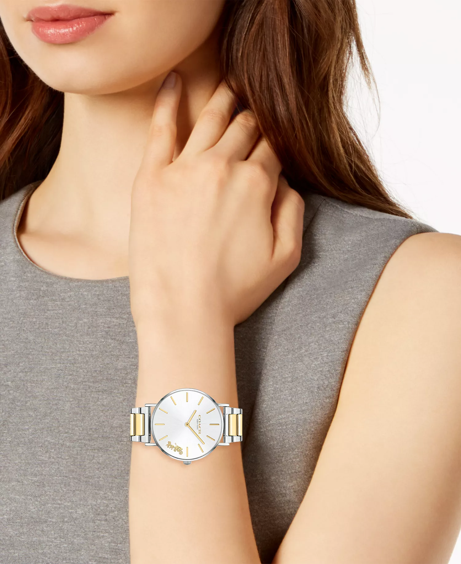 COACH Women's Perry Two-Tone Stainless Steel Bracelet Watch 36mm - Image 2
