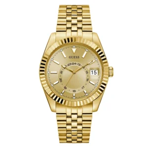 GUESS Round 42mm Champagne Dial Analog Men Watch – GW0977G2