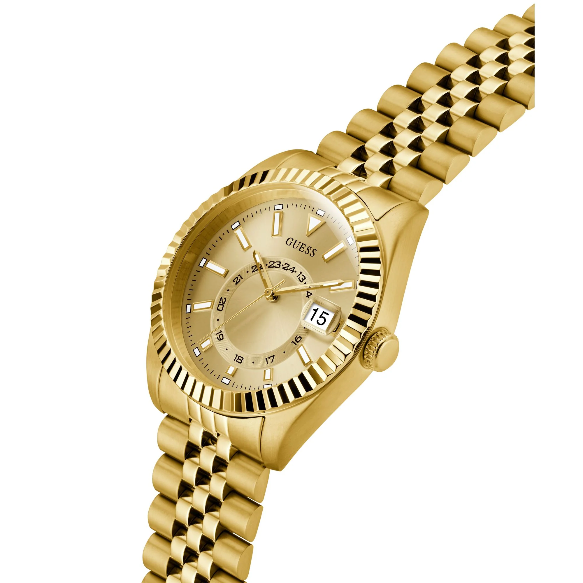 GUESS Round 42mm Champagne Dial Analog Men Watch - GW0977G2 - Image 2