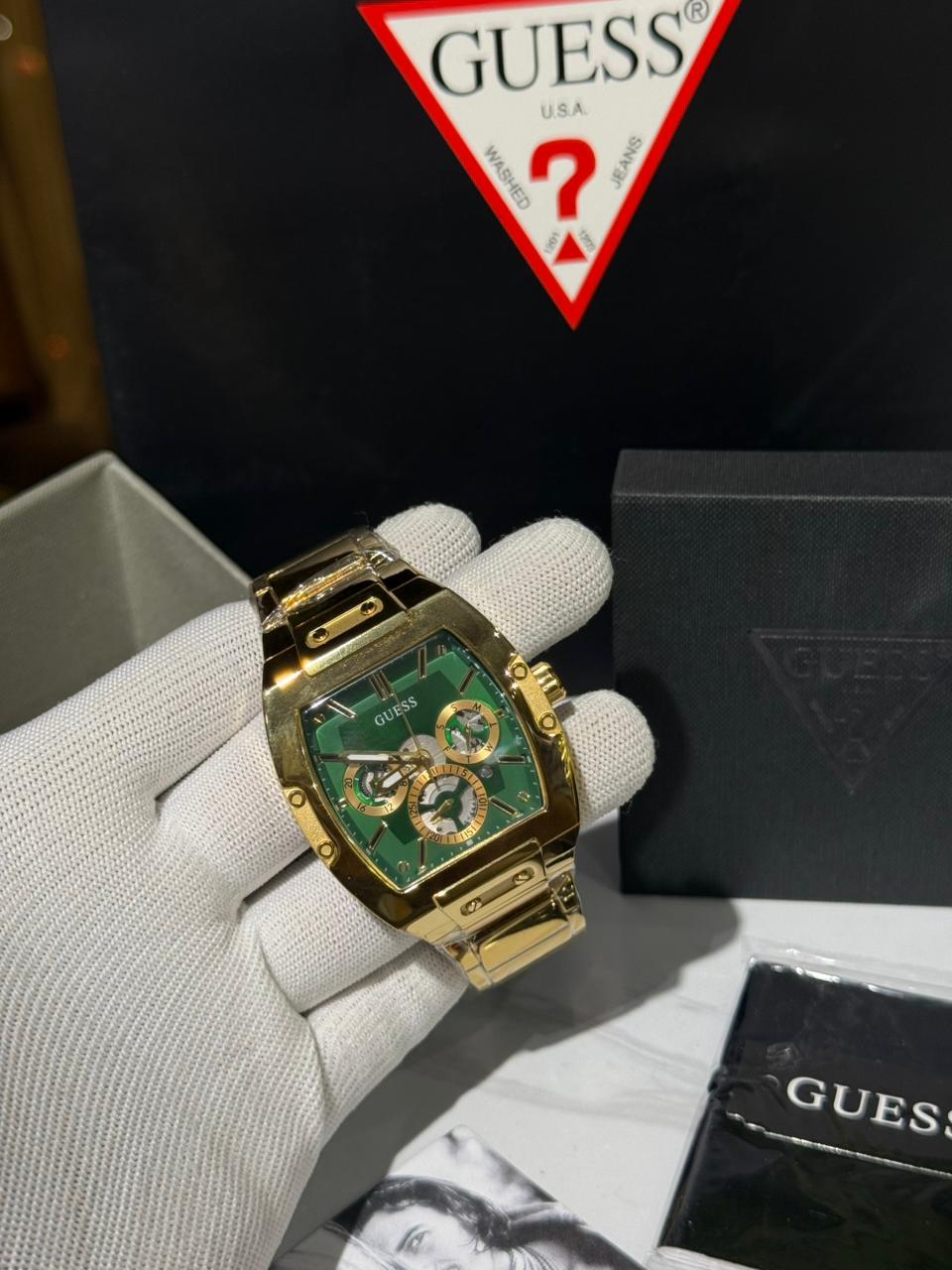 Guess PHOENIX Men Green Rectangle Dial Analog Watch - GW0456G3 - Image 3