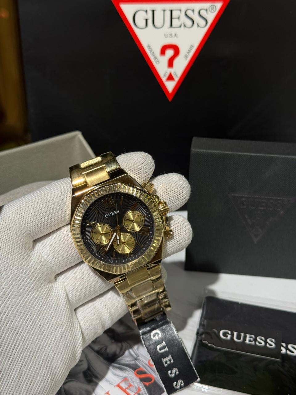 GUESS Round 44mm Black Dial Analog Men Watch – GW0791G3